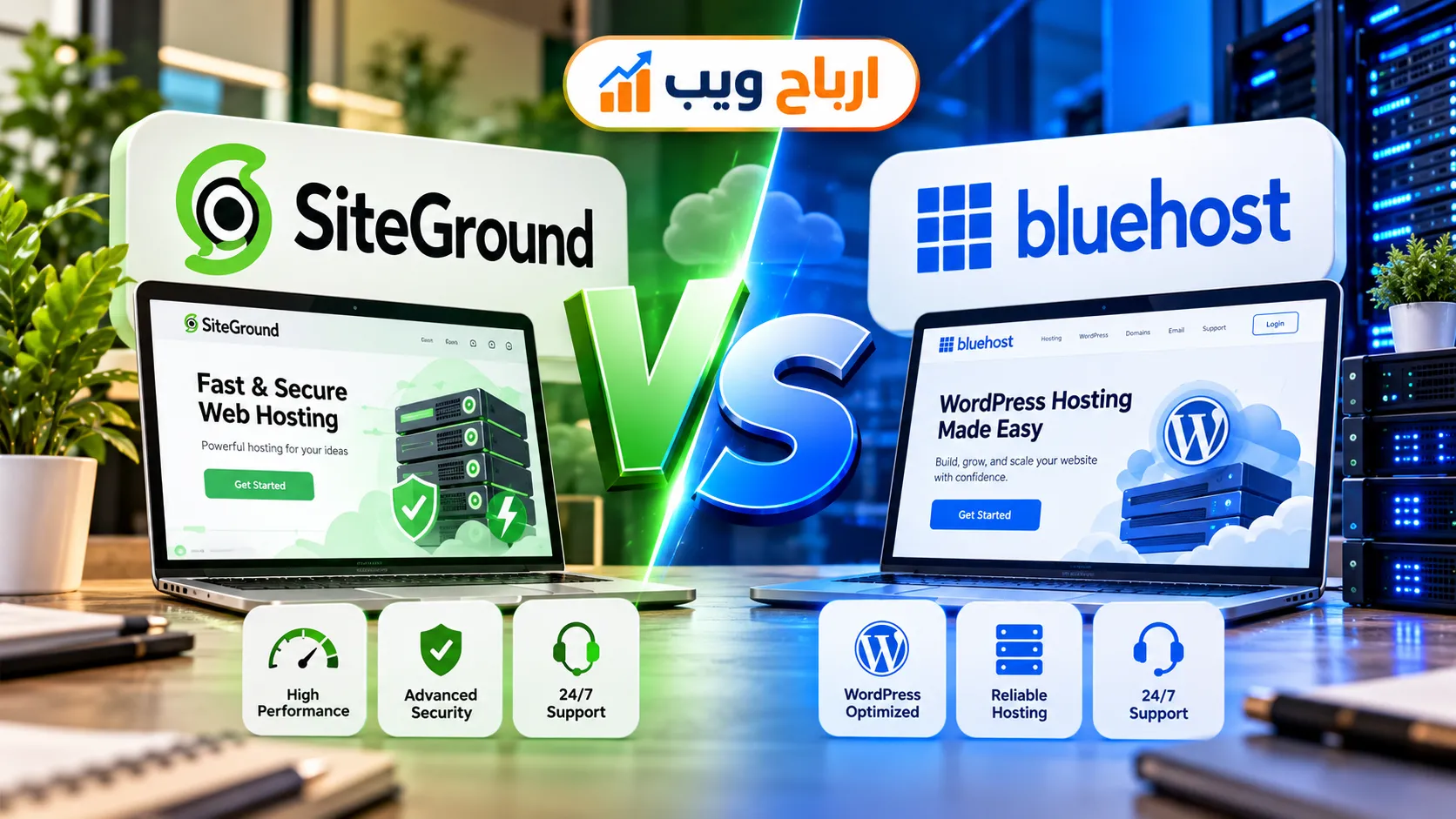 مقارنة بين SiteGround و Bluehost